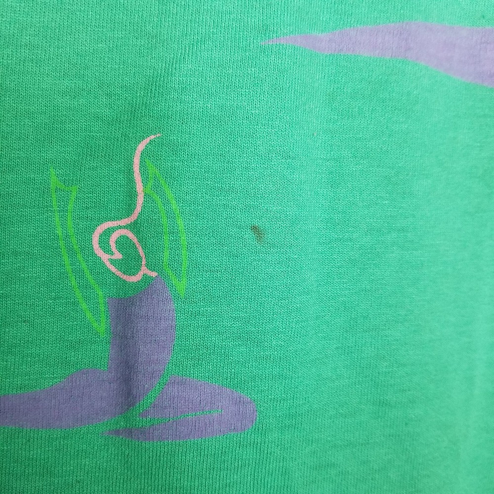VINTAGE Screen Stars Shirt Size XL Teal Single Stitch Short Sleeve Dance Yoga - Picture 3 of 7